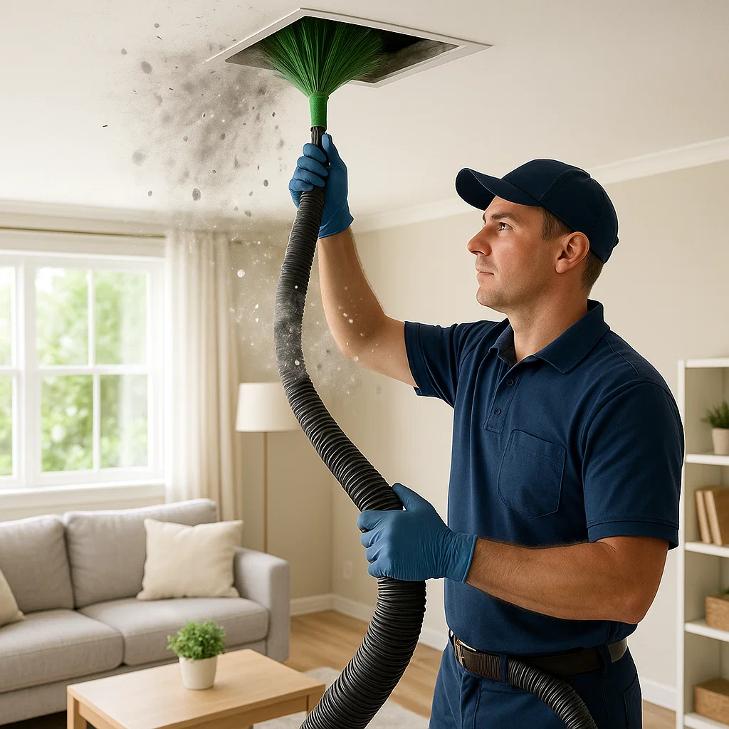 Air duct cleaning service in Manvel TX removing built-up debris to deliver fresher, cleaner indoor air.